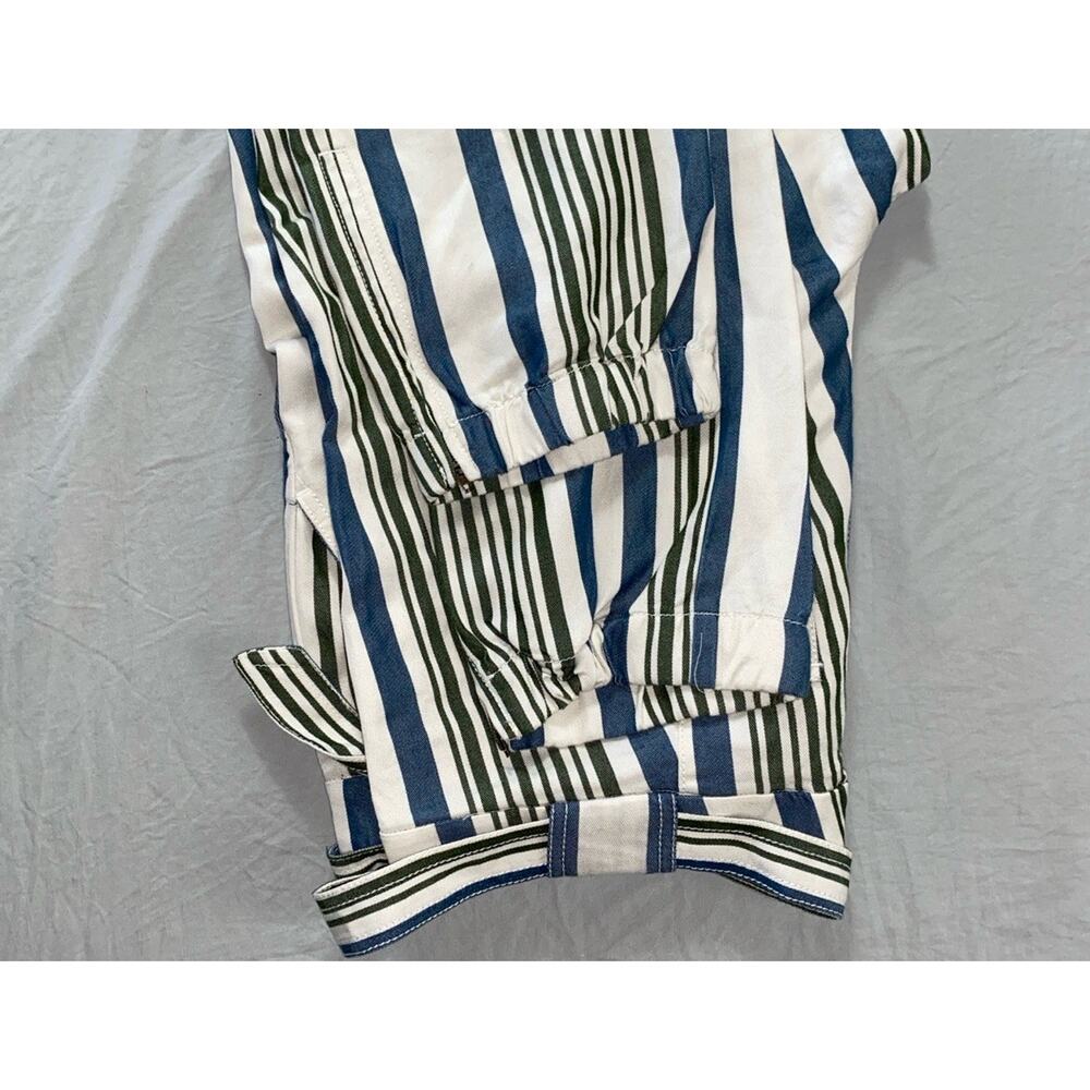 Ann Taylor Loft Belted Paperbag Pants. Striped Ivory, Women's 12T Tall. NWT!! - Picture 3 of 9
